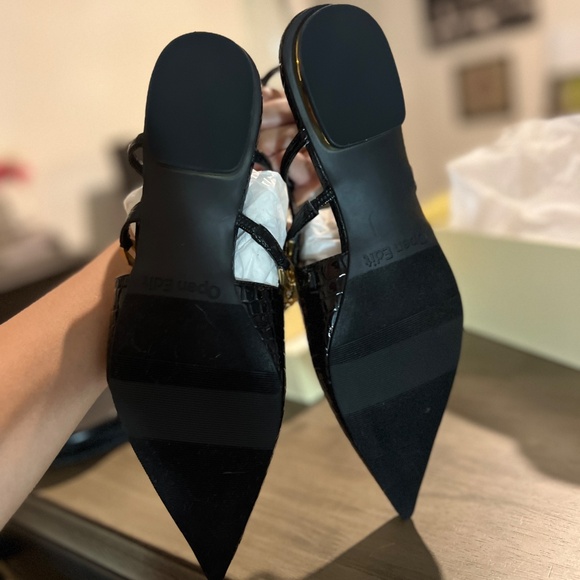 Open Edit Olympia snakeskin-embossed slingback flats - Picture 5 of 7